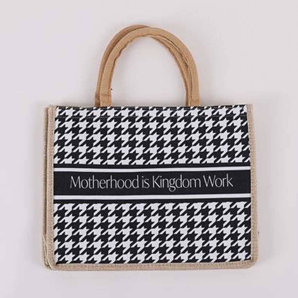 Motherhood is Kingdom Work - Woven Canvas Tote