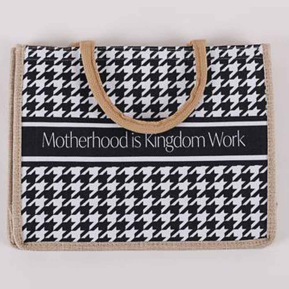 Motherhood is Kingdom Work - Woven Canvas Tote