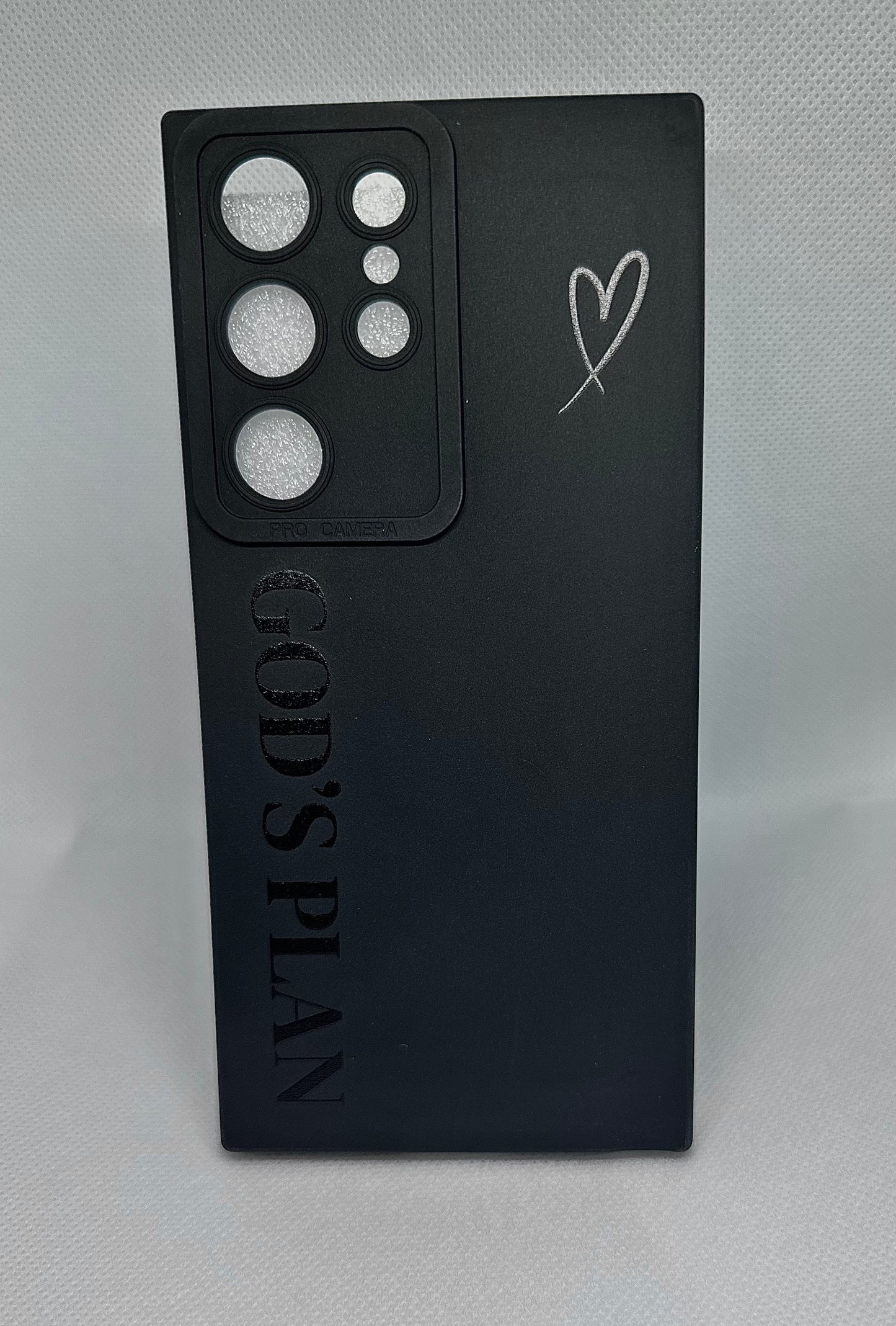God’s Plan Engraved Black Phone Case