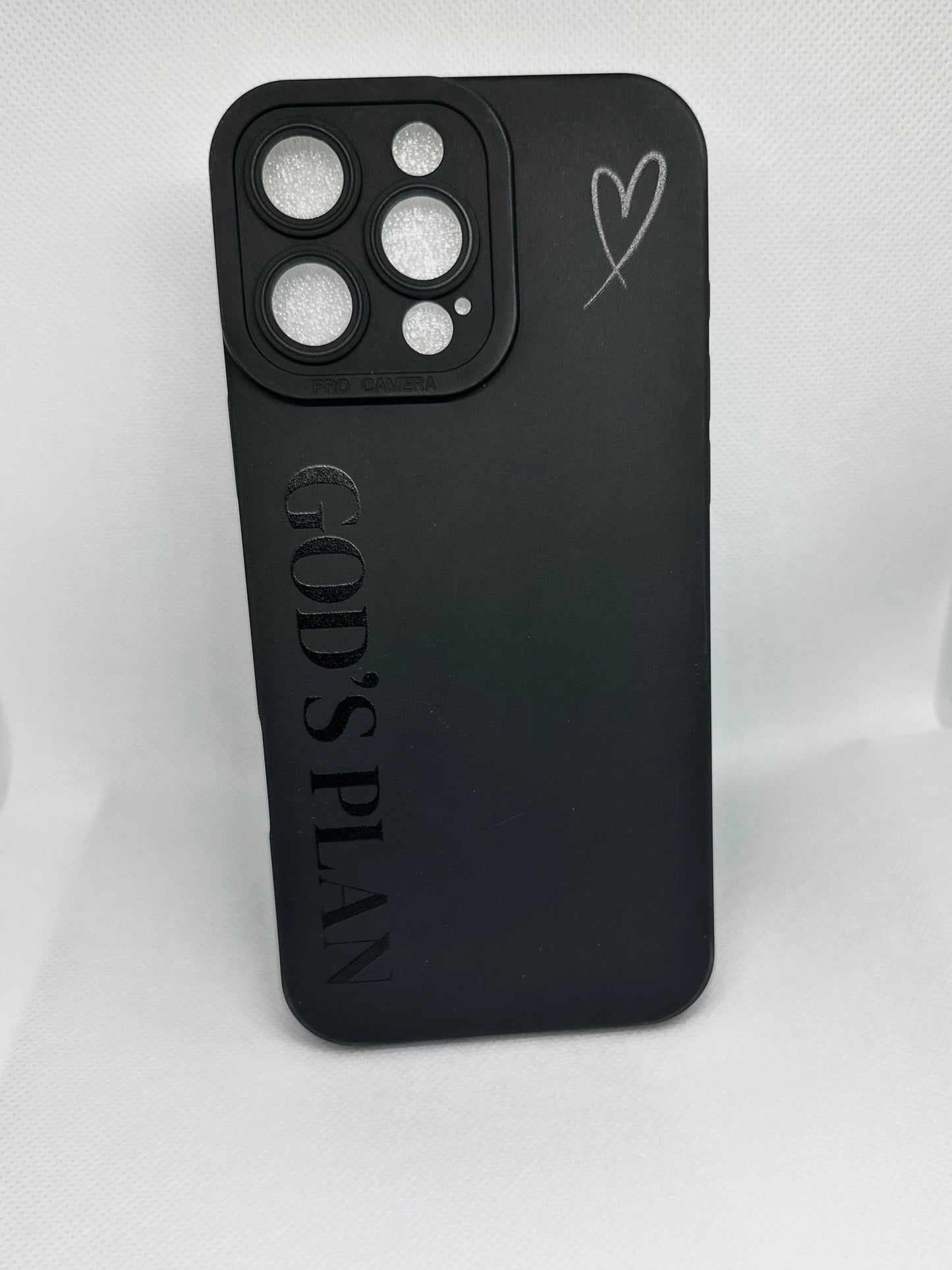 God’s Plan Engraved Black Phone Case