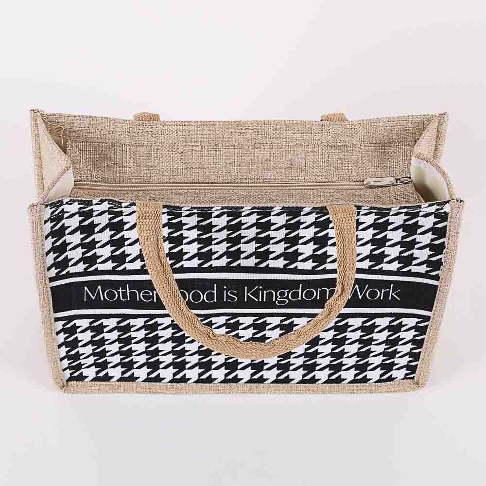 Motherhood is Kingdom Work - Woven Canvas Tote