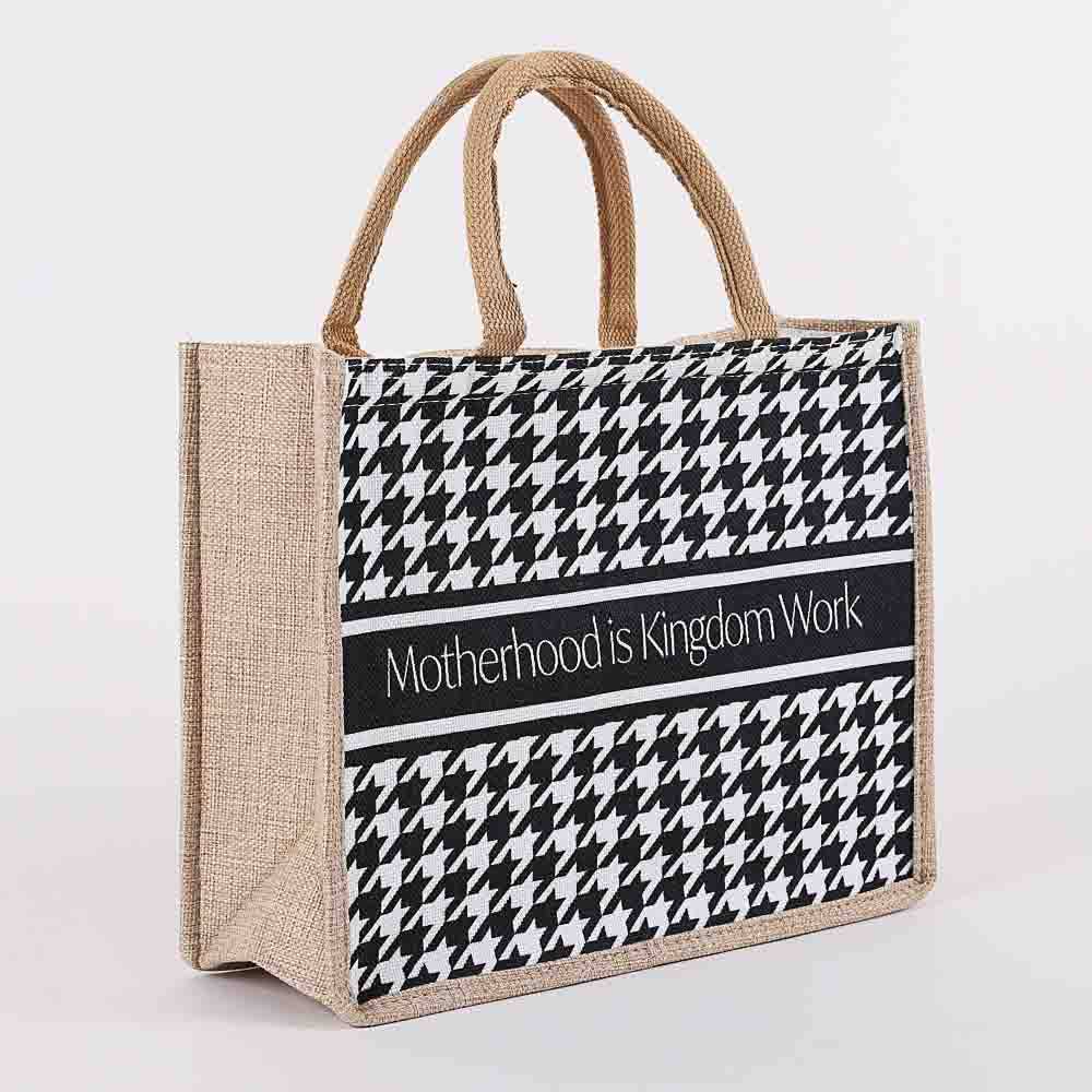 Motherhood is Kingdom Work - Woven Canvas Tote