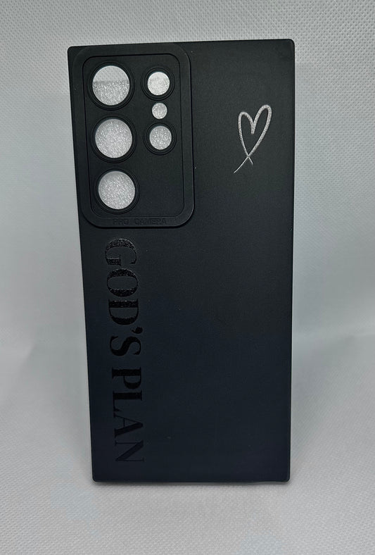 God’s Plan Engraved Black Phone Case