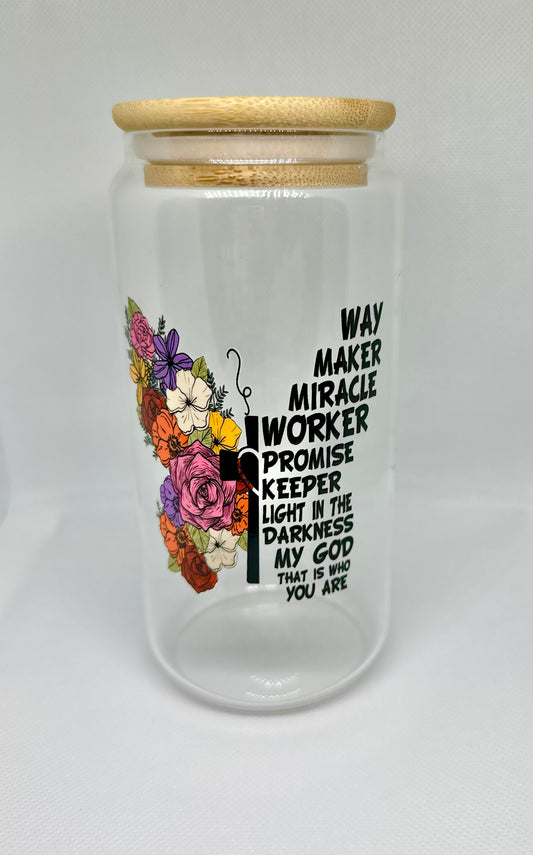 Way Maker, Miracle Worker Glass Tumbler
