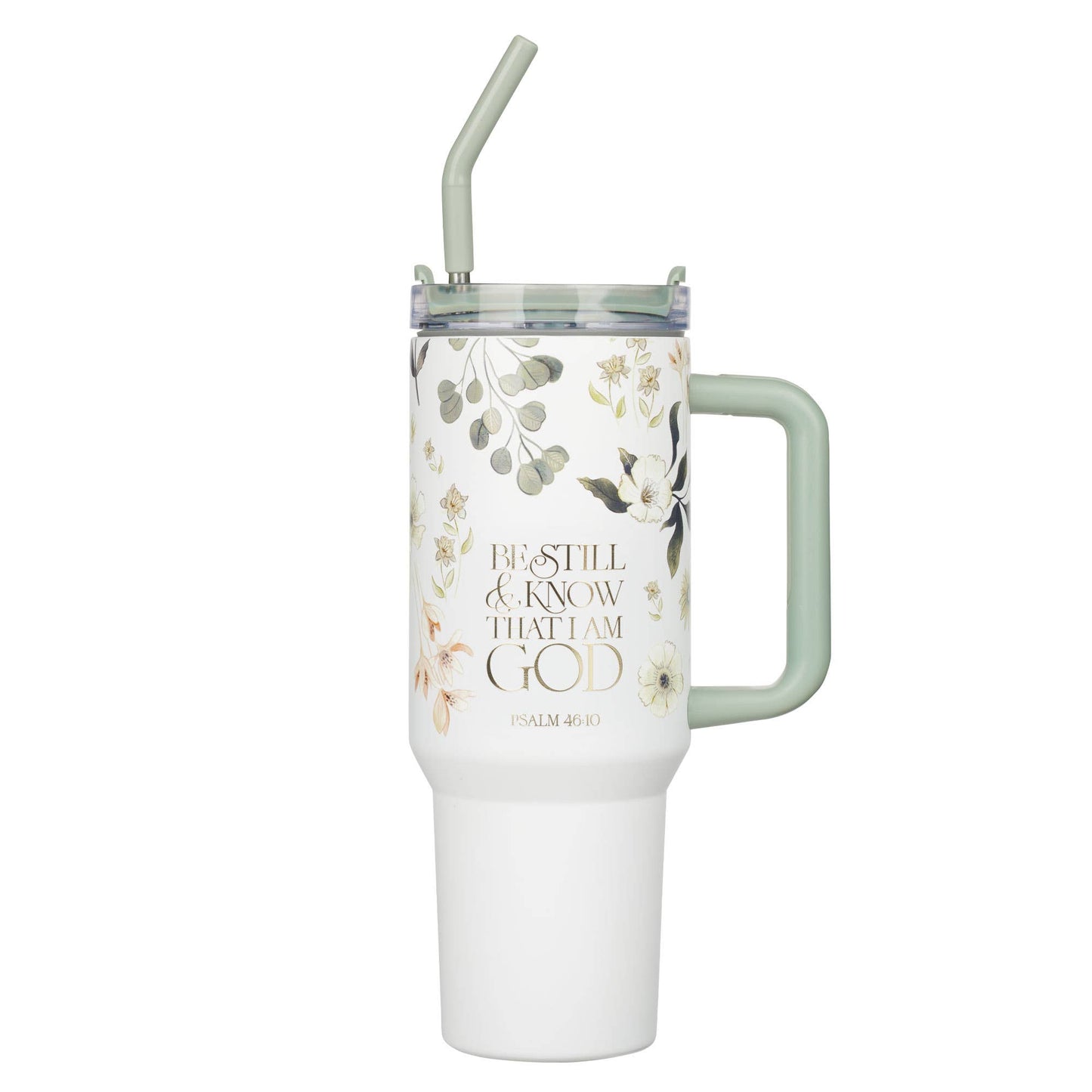 Be Still Teal Tumbler with Reusable Straw